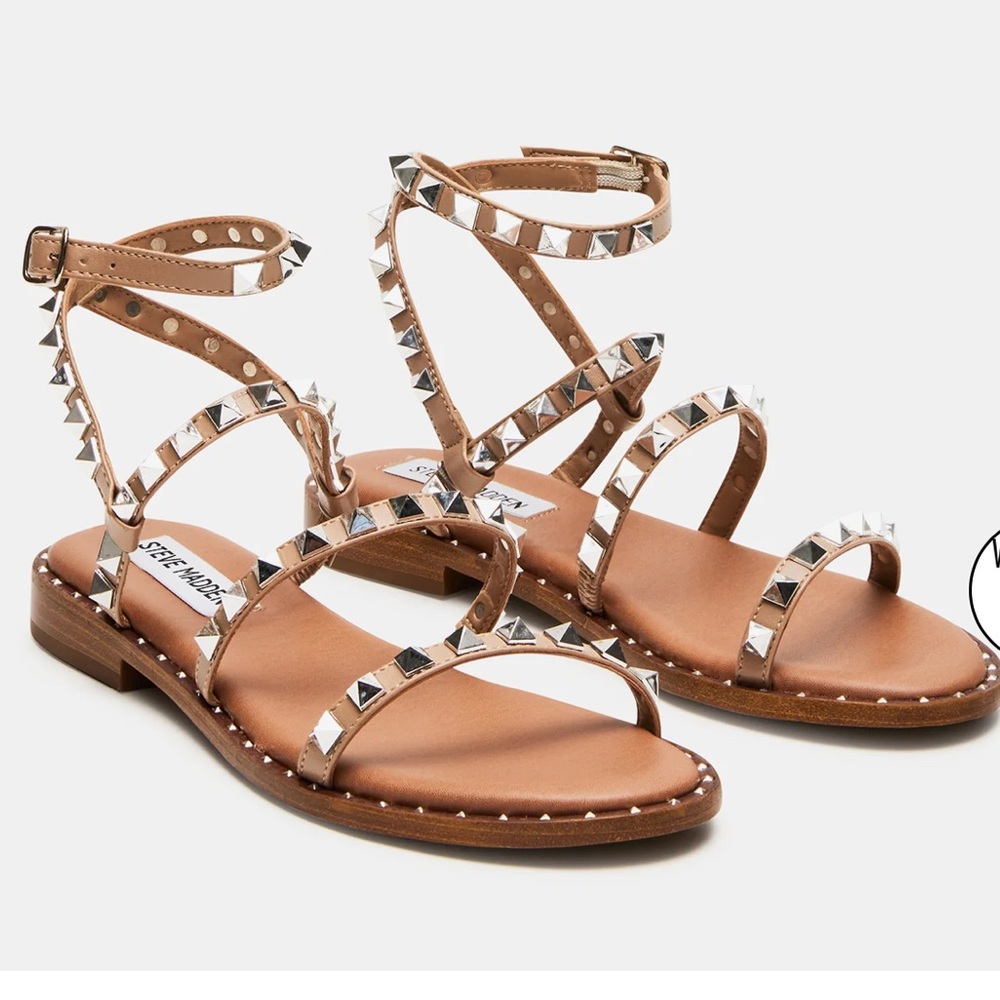 Steve Madden Tan Studded Sandals